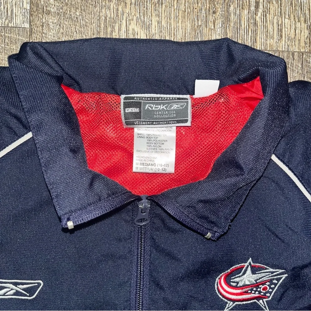 Columbus Blue Jackets‎ Reebok Full Zip Blue Windbreaker Jacket Youth M 10/12
